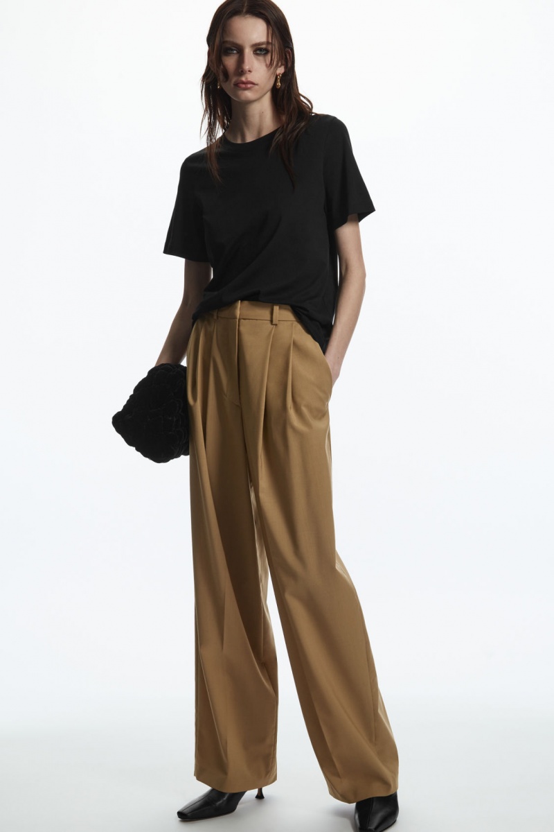 Dámské Tričko COS Regular Fit Černé | WVPD-26495