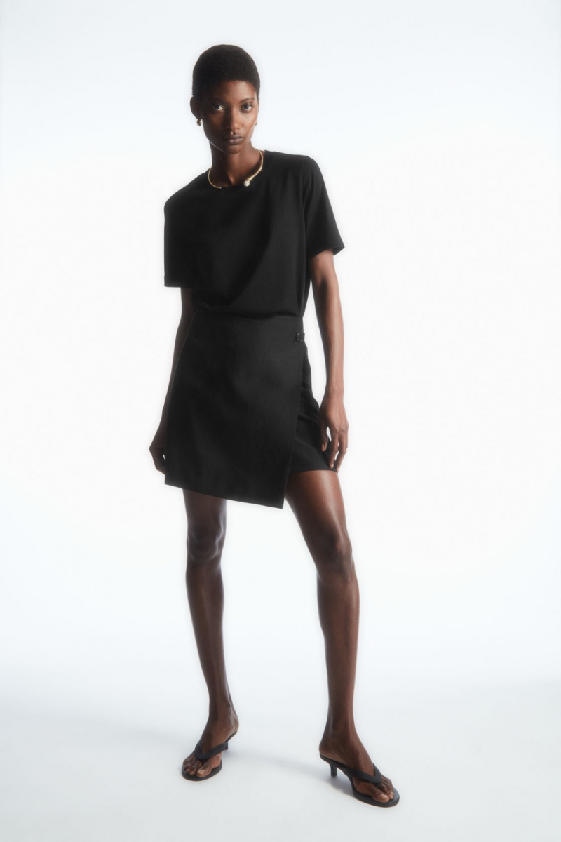 Dámské Tričko COS Regular Fit Černé | WVPD-26495