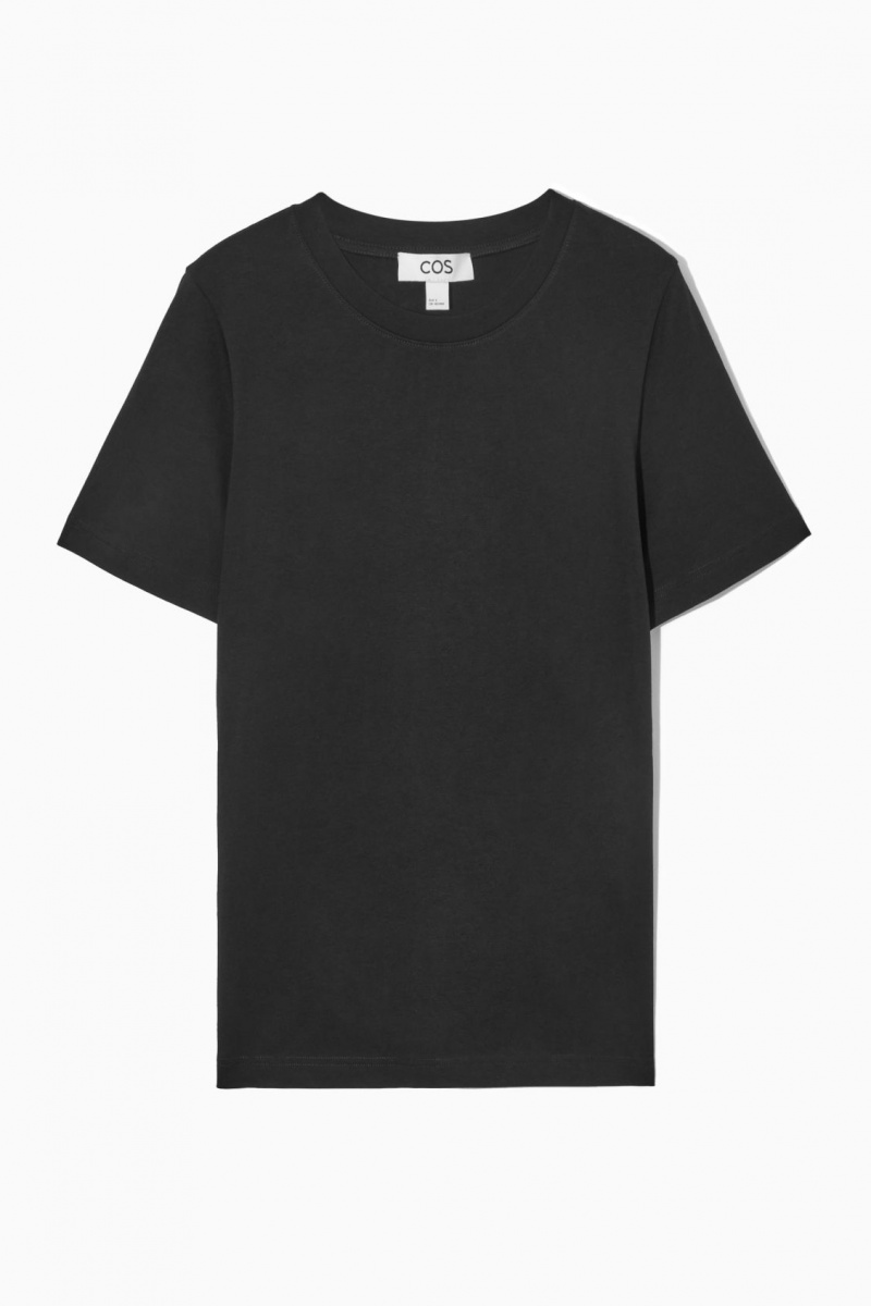 Dámské Tričko COS Regular Fit Černé | WVPD-26495