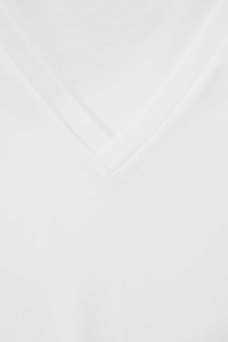 Dámské Tričko COS V-Neck Bílé | EWPZ-75462