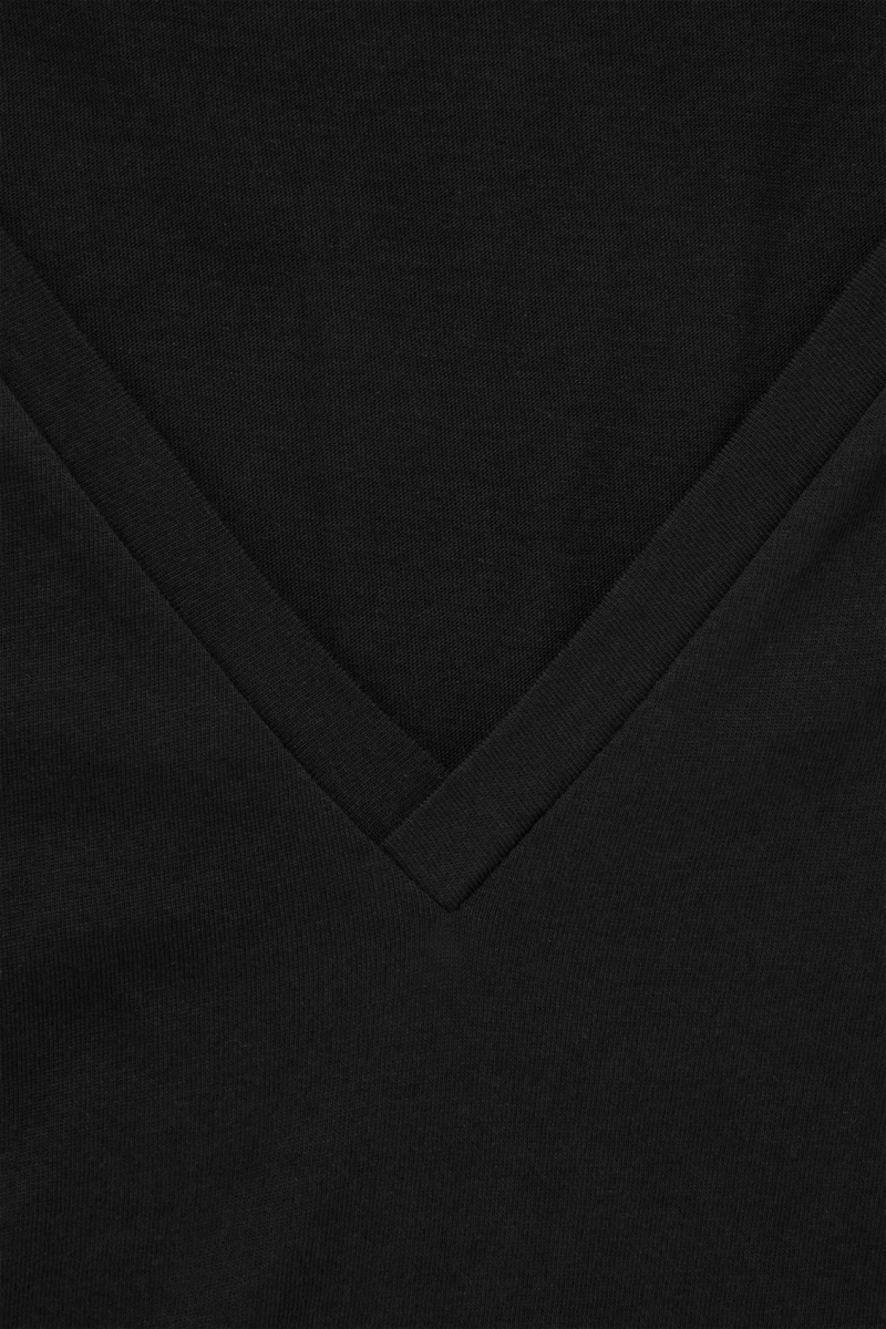 Dámské Tričko COS V-Neck Černé | CSBT-67123