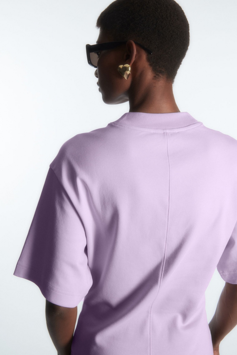 Dámské Tričko COS Waisted Mock-Neck Světle Fialové | YIBG-85021