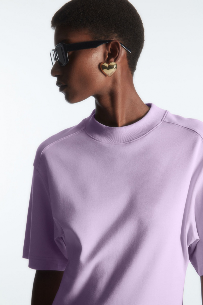 Dámské Tričko COS Waisted Mock-Neck Světle Fialové | YIBG-85021