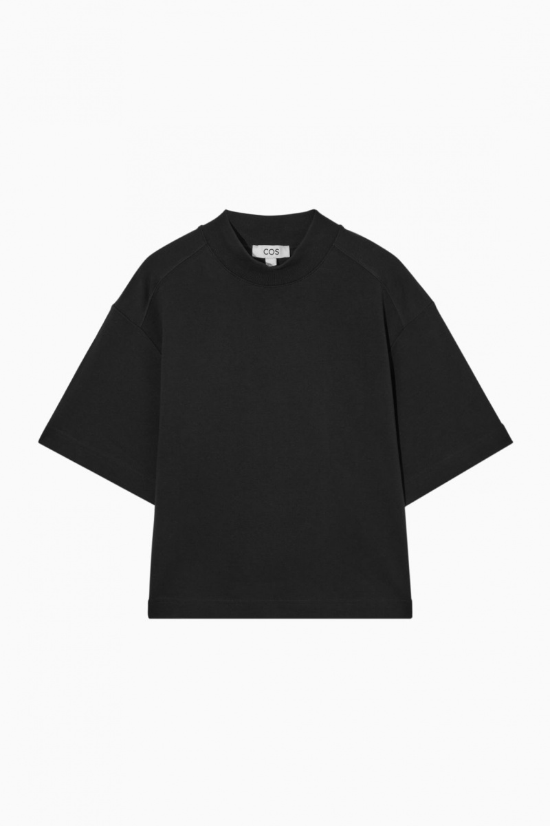 Dámské Tričko COS Waisted Mock-Neck Černé | TRSJ-21078