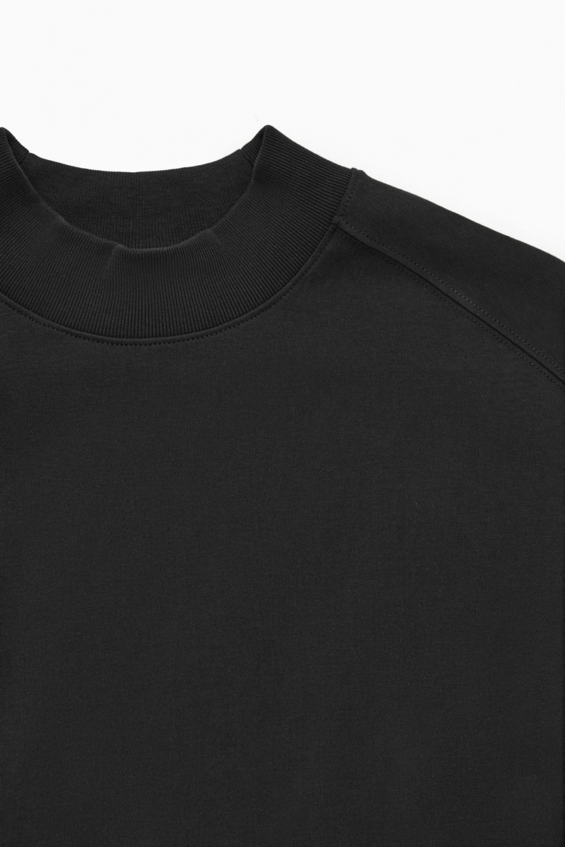 Dámské Tričko COS Waisted Mock-Neck Černé | TRSJ-21078