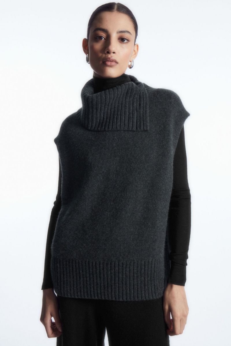 Dámské Vesta COS High-Neck Pure Cashmere Tank Tmavě Šedé | OWYM-70659