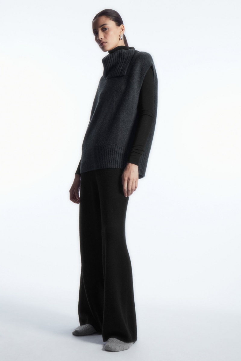 Dámské Vesta COS High-Neck Pure Cashmere Tank Tmavě Šedé | OWYM-70659