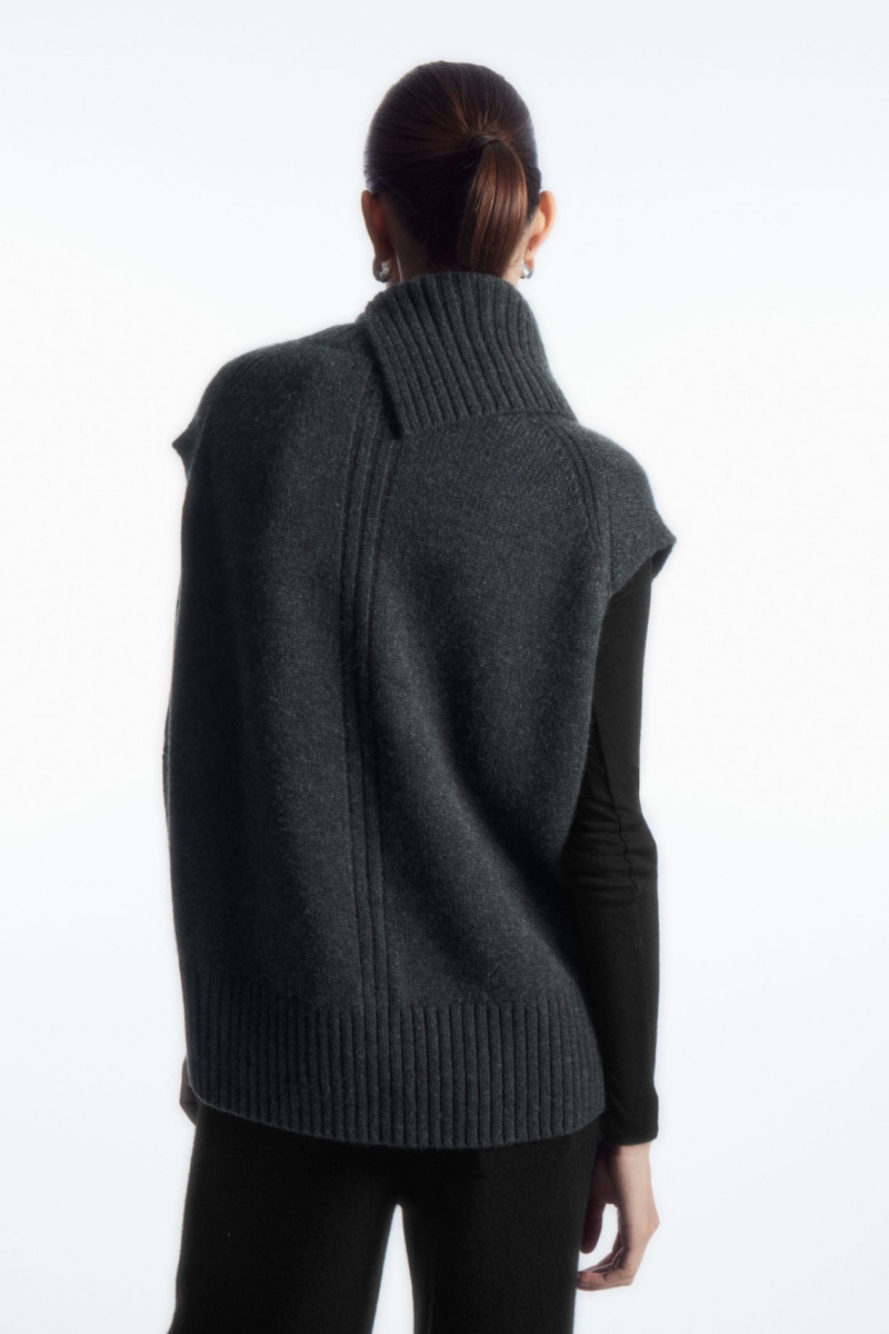 Dámské Vesta COS High-Neck Pure Cashmere Tank Tmavě Šedé | OWYM-70659