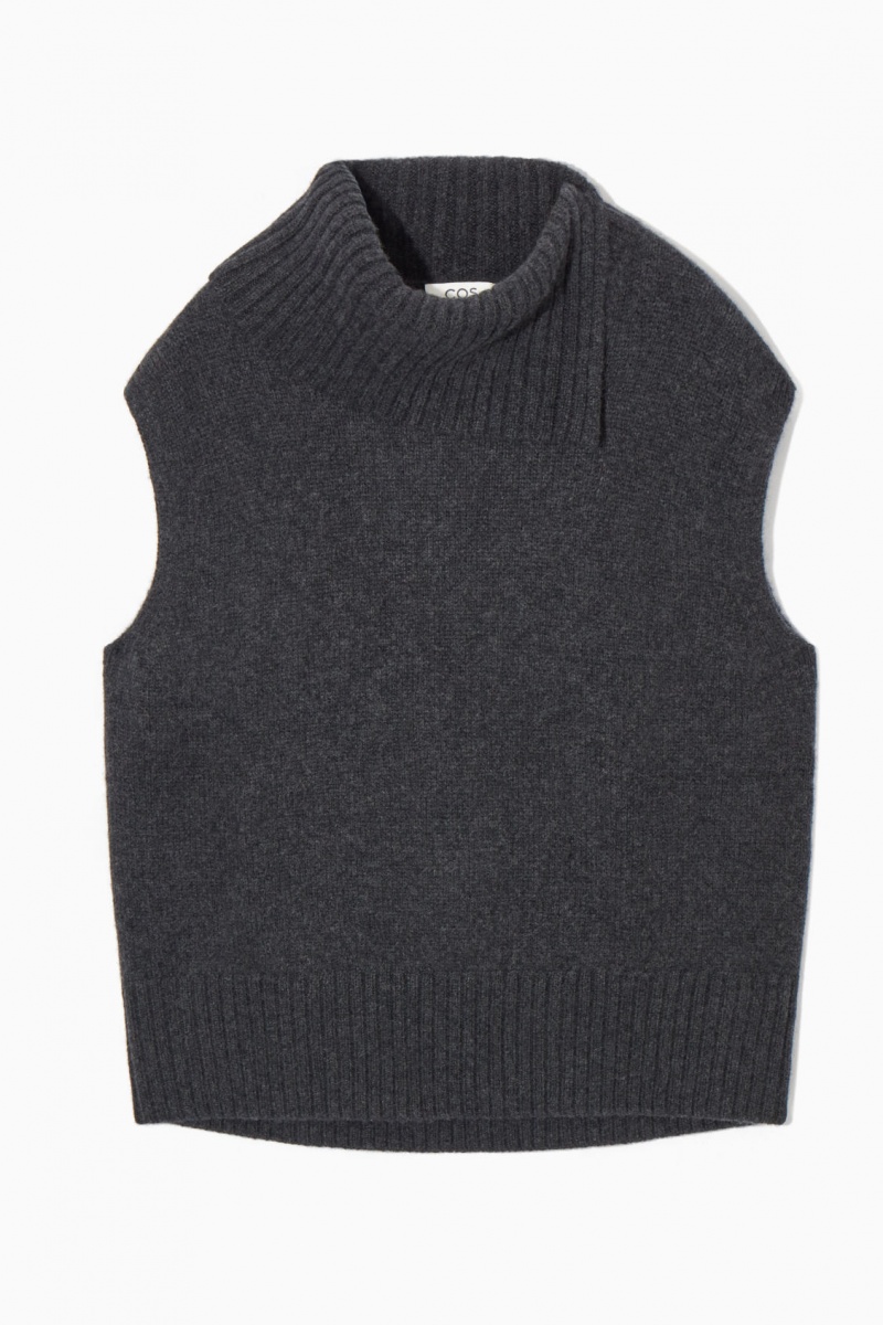 Dámské Vesta COS High-Neck Pure Cashmere Tank Tmavě Šedé | OWYM-70659