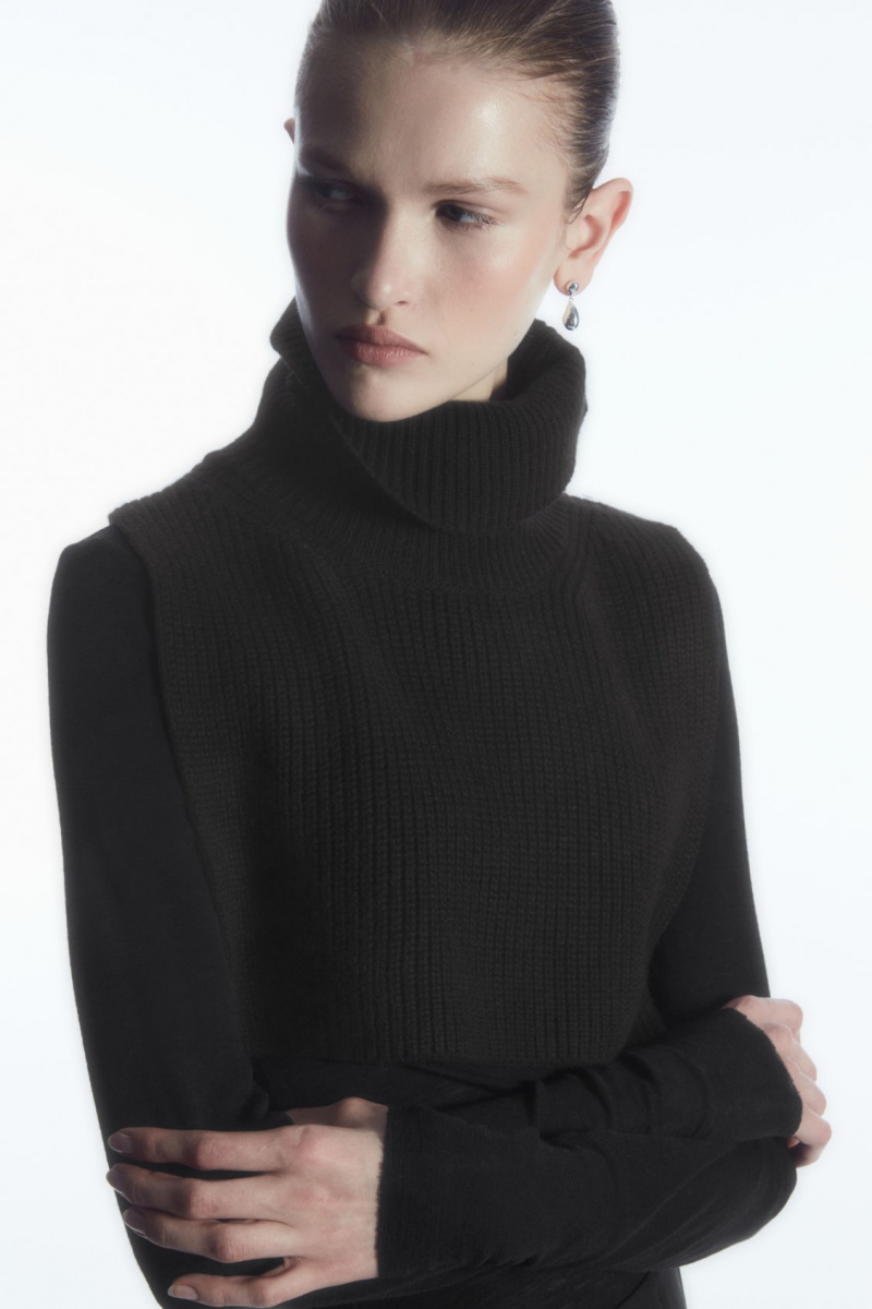 Dámské Vesta COS Open-Side Cashmere-Blend Roll-Neck Tank Černé | QUFP-49016