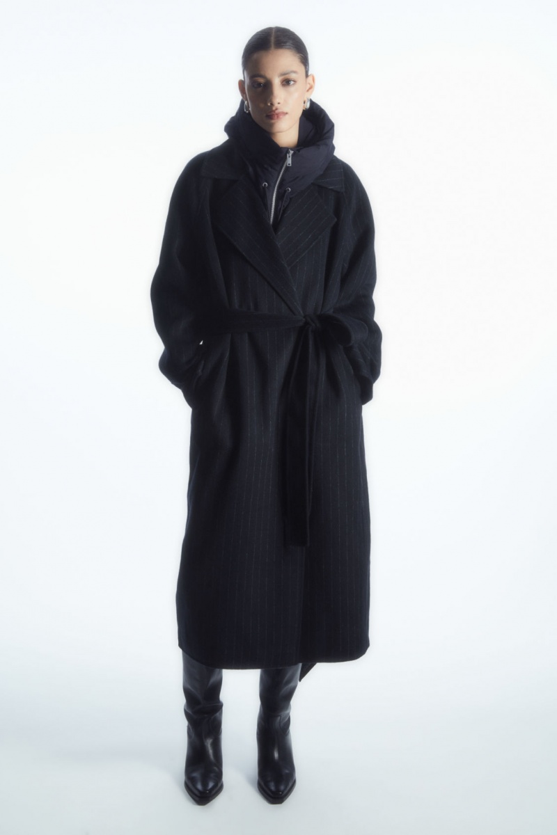 Dámské Vesta COS S Kapucí Mock Collar Tmavě Blankyt | HYAS-54890