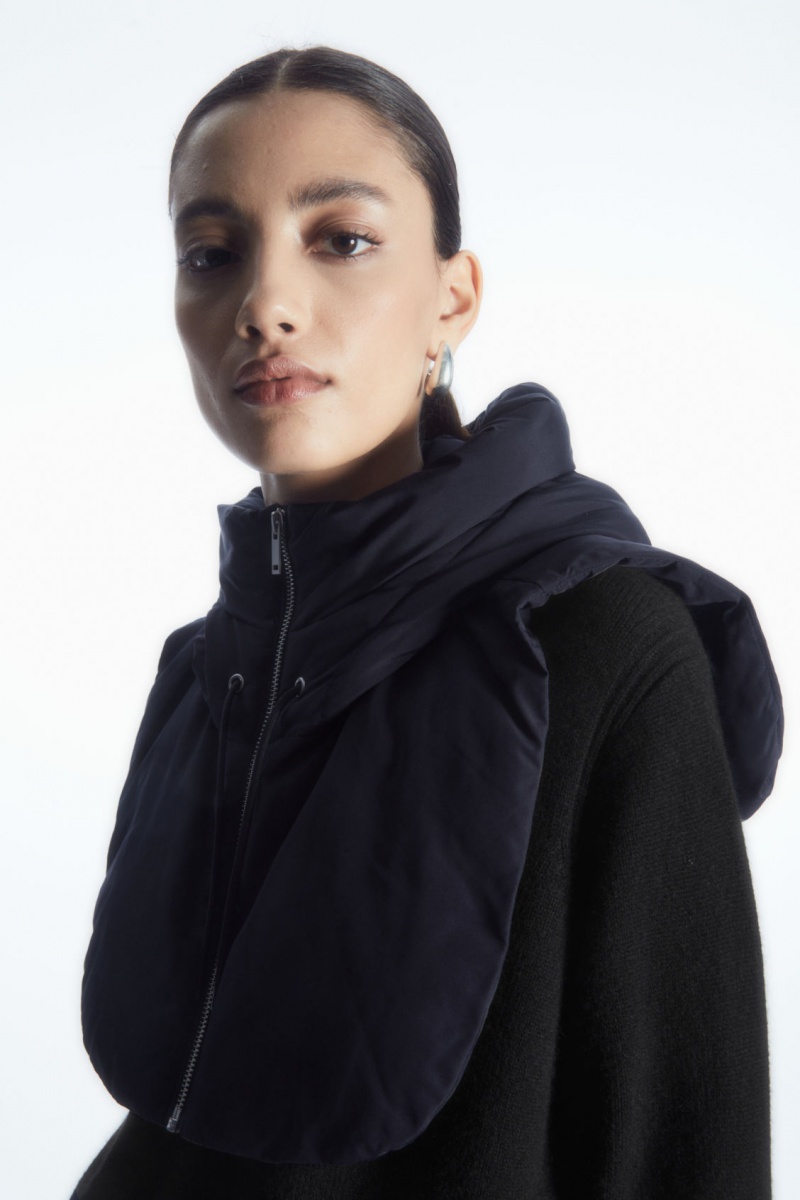Dámské Vesta COS S Kapucí Mock Collar Tmavě Blankyt | HYAS-54890