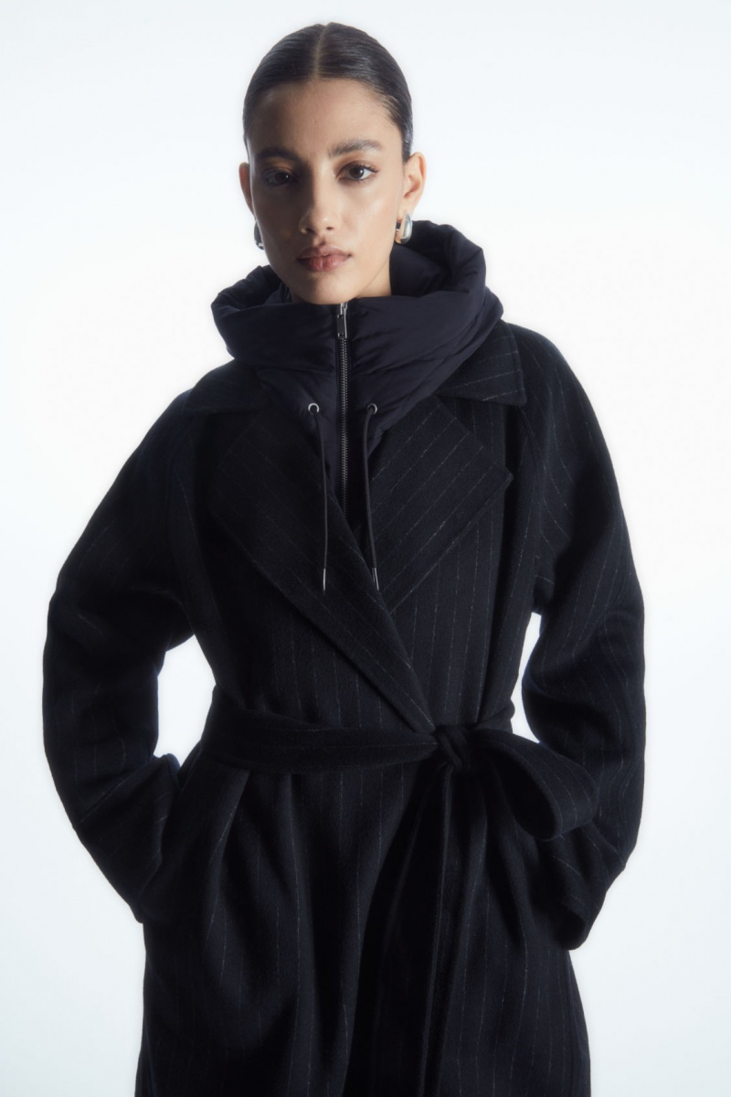 Dámské Vesta COS S Kapucí Mock Collar Tmavě Blankyt | HYAS-54890