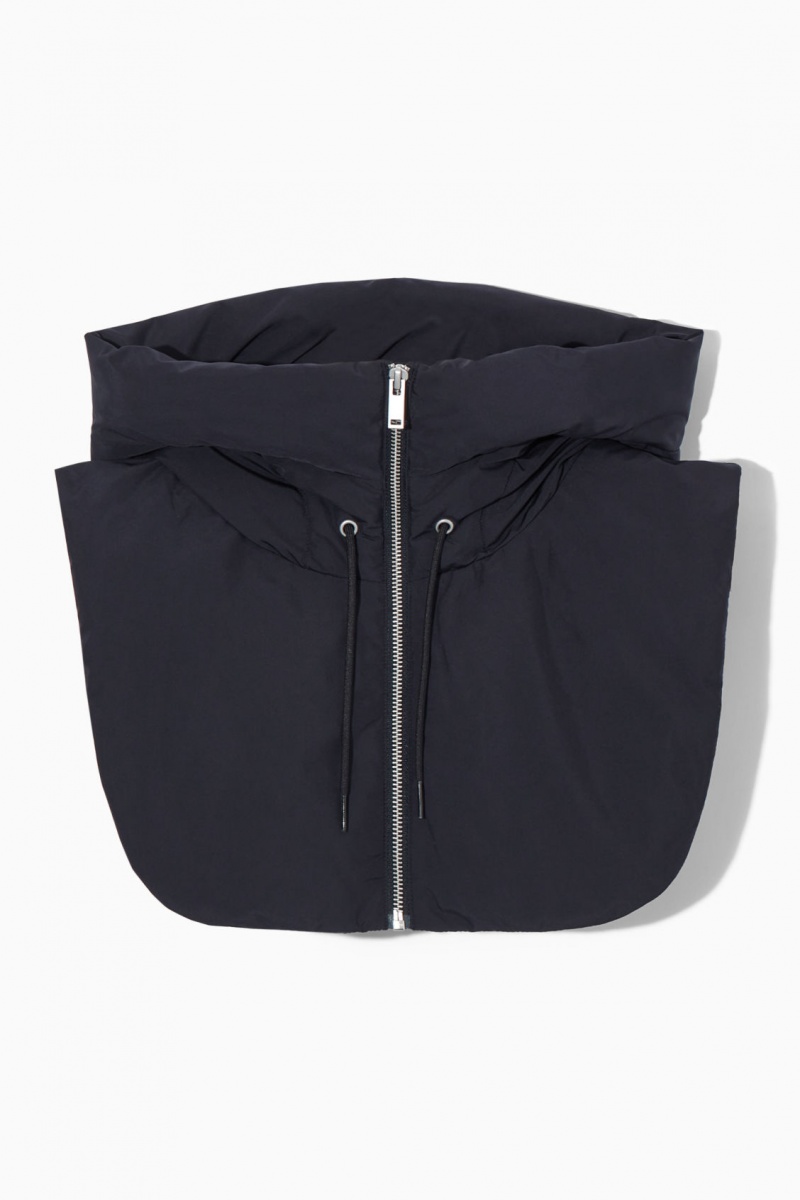 Dámské Vesta COS S Kapucí Mock Collar Tmavě Blankyt | ZNJF-51284