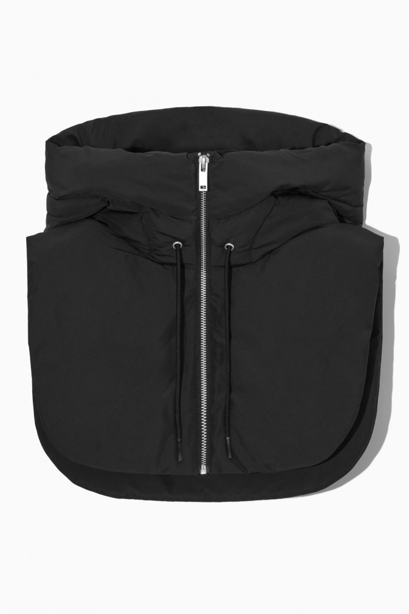 Dámské Vesta COS S Kapucí Mock Collar Černé | PFDT-87426