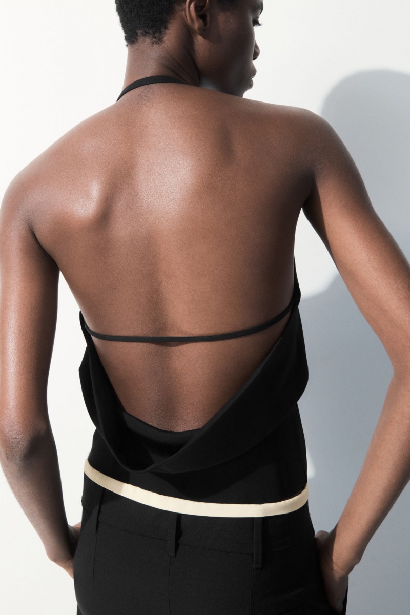 Dámské Vesta COS The Halterneck Silk-Blend Černé | LSUZ-26175