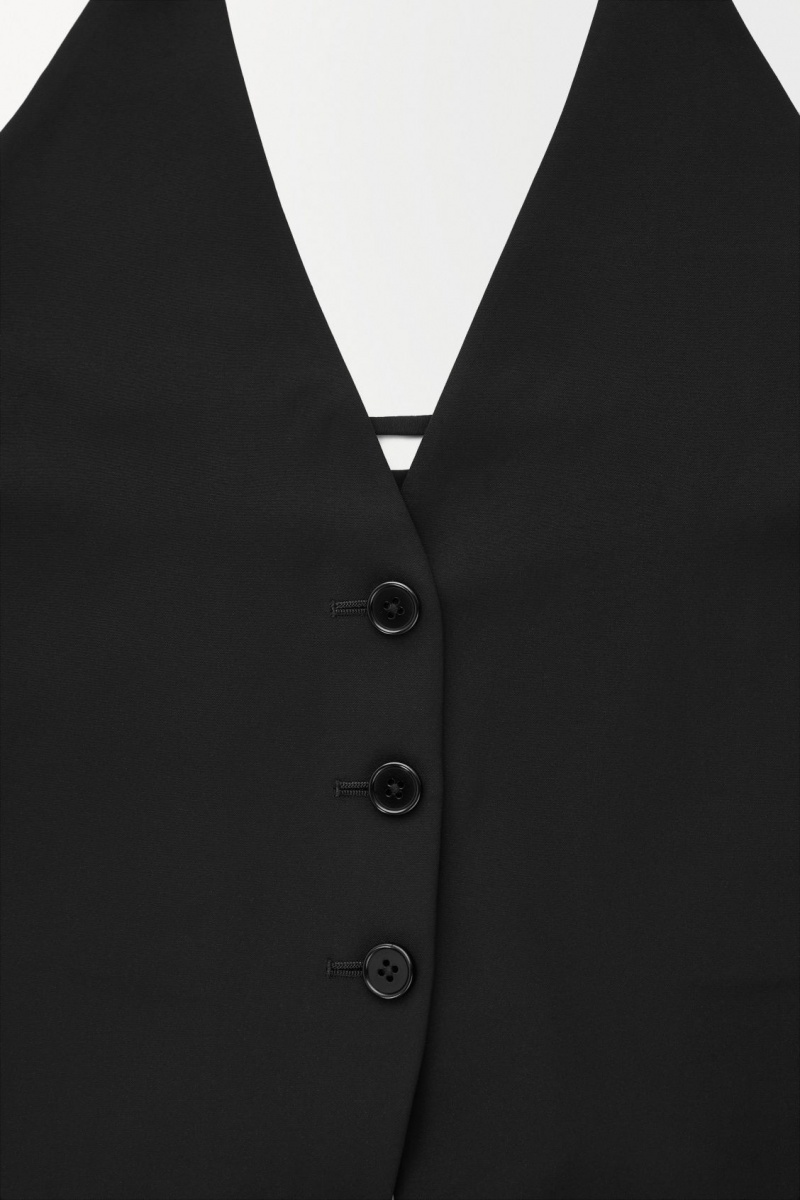 Dámské Vesta COS The Halterneck Silk-Blend Černé | LSUZ-26175