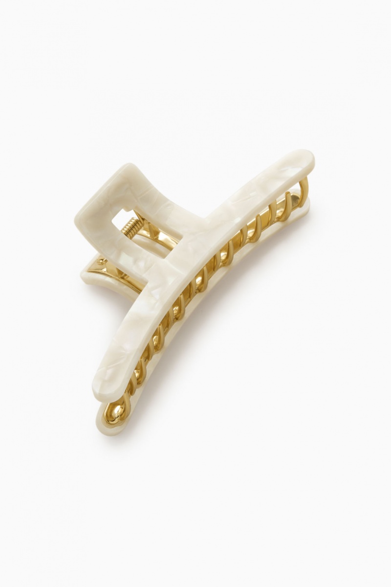 Dámské Vlasové Příslušenství COS Claw Hair Clip Bílé Zlaté | FOAQ-09267