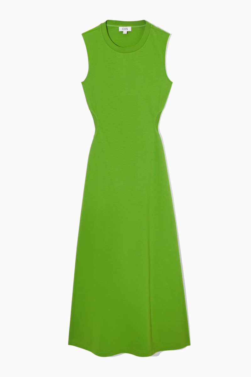Dámské Šaty COS Bez Rukávů Cutout Maxi Zelene | MVRX-41876
