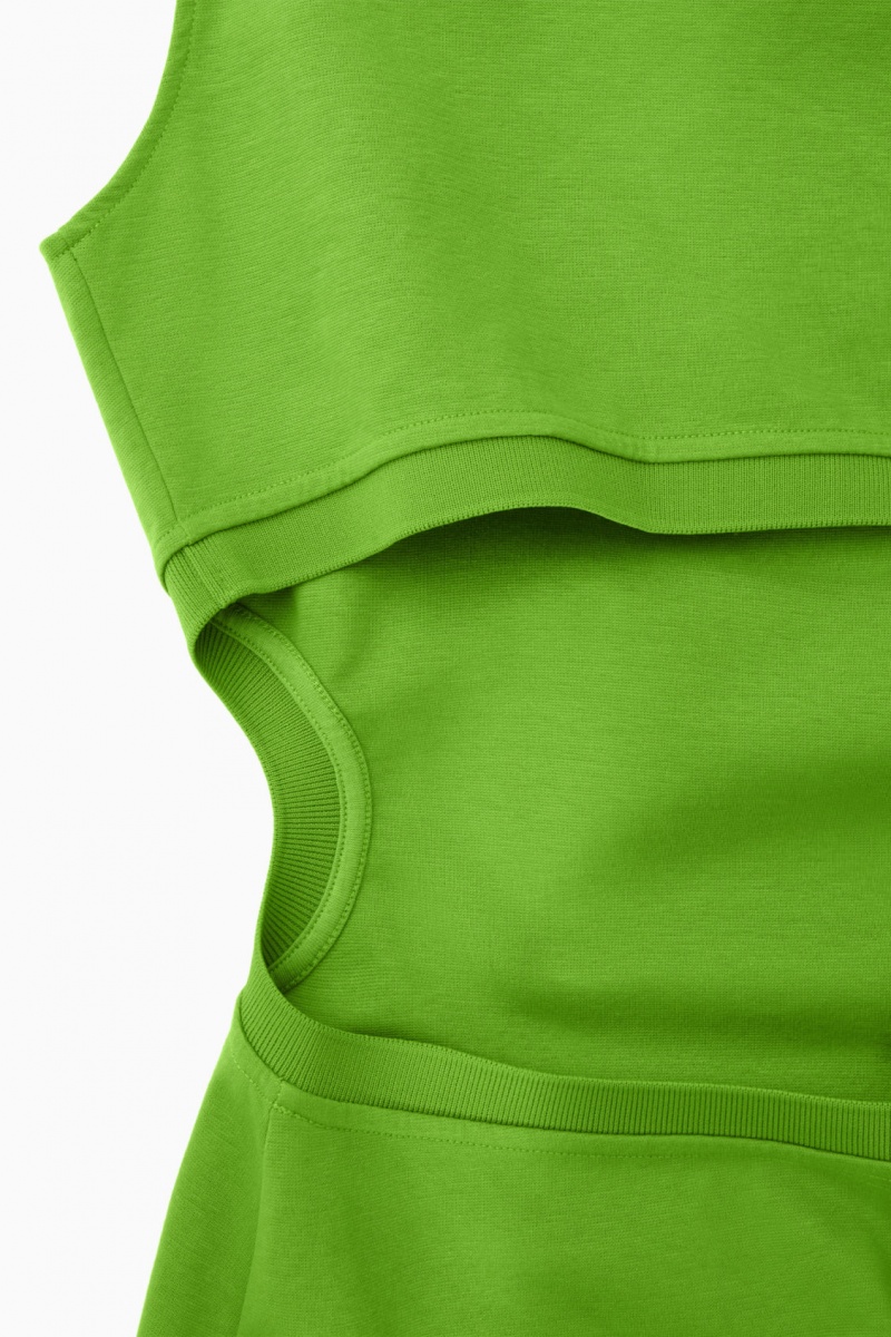Dámské Šaty COS Bez Rukávů Cutout Maxi Zelene | MVRX-41876