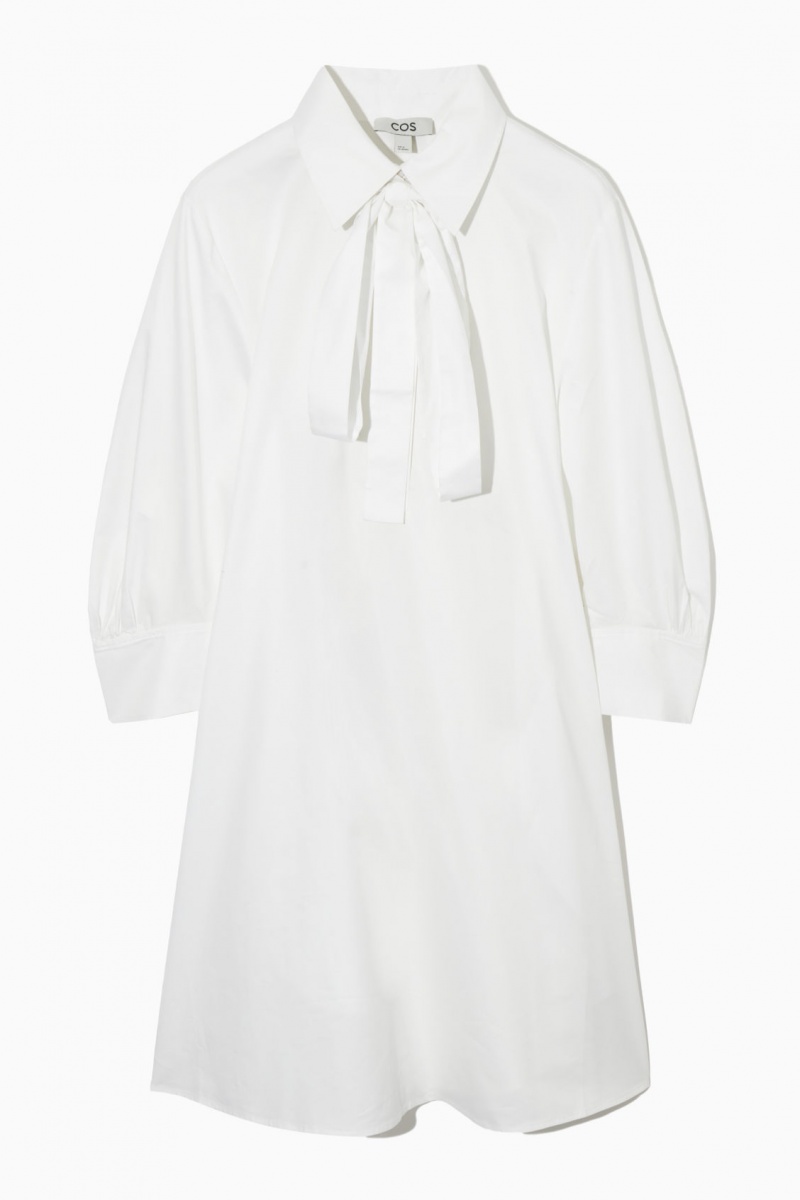 Dámské Šaty COS Bow Mini Bílé | WGJY-07815