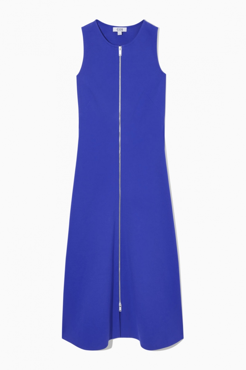 Dámské Šaty COS Flared Zip-Up Midi Světle Blankyt | JCLE-03148