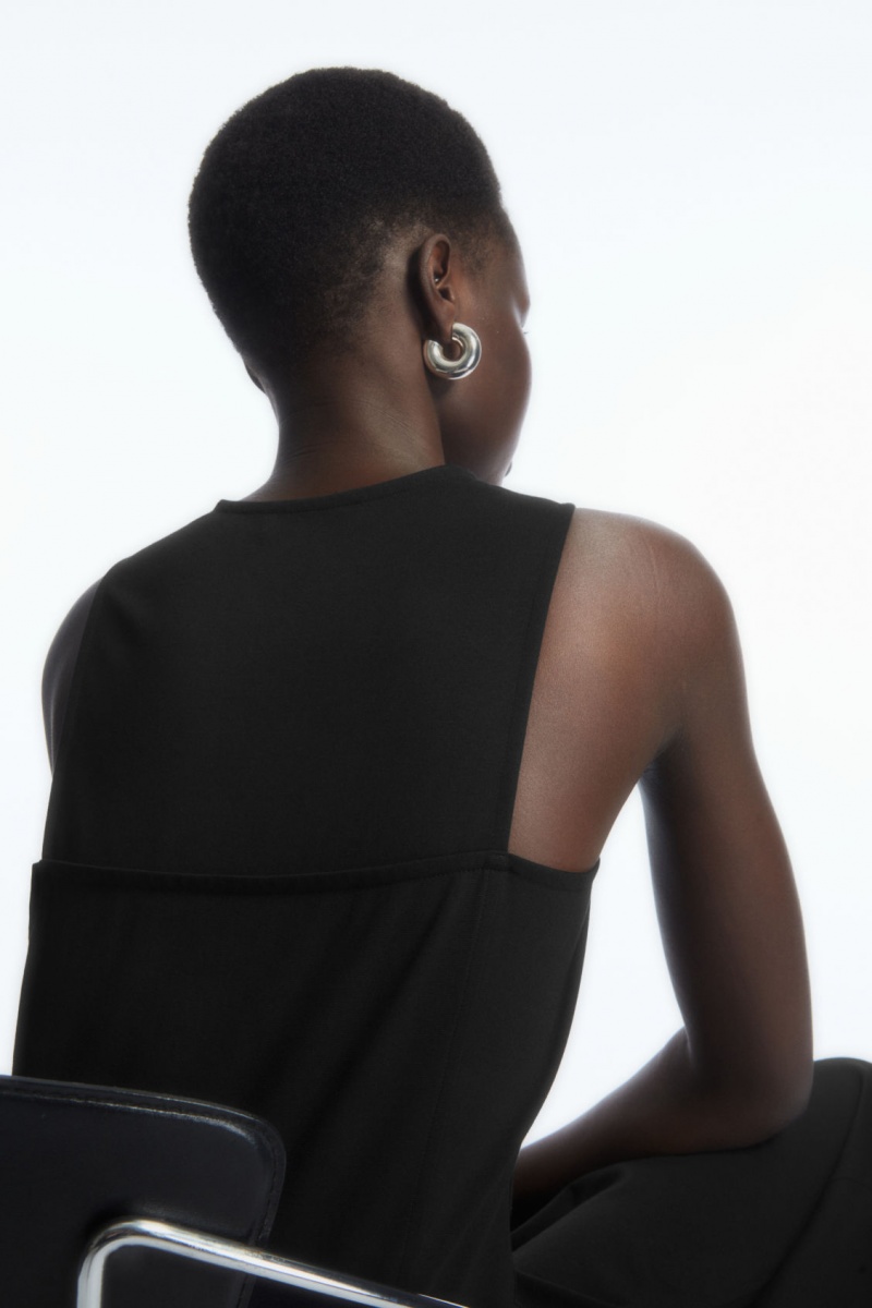 Dámské Šaty COS Flared Zip-Up Midi Černé | HLRT-56217