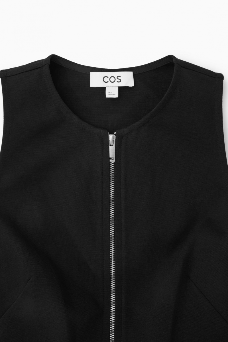 Dámské Šaty COS Flared Zip-Up Midi Černé | HLRT-56217