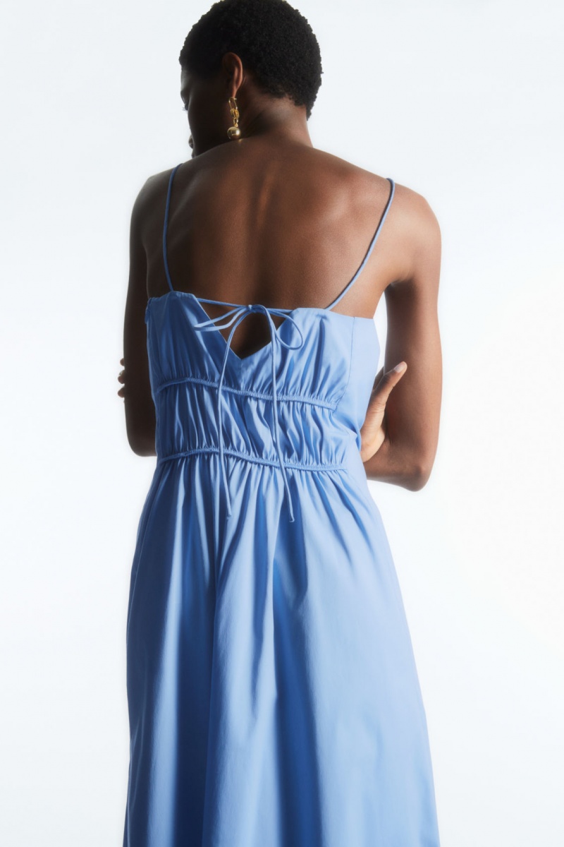 Dámské Šaty COS Gathered Bustier Midi Světle Blankyt | BIVC-57498