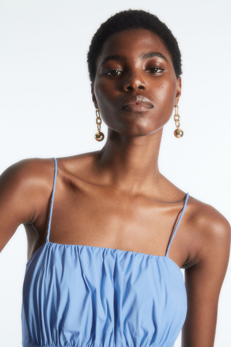 Dámské Šaty COS Gathered Bustier Midi Světle Blankyt | BIVC-57498