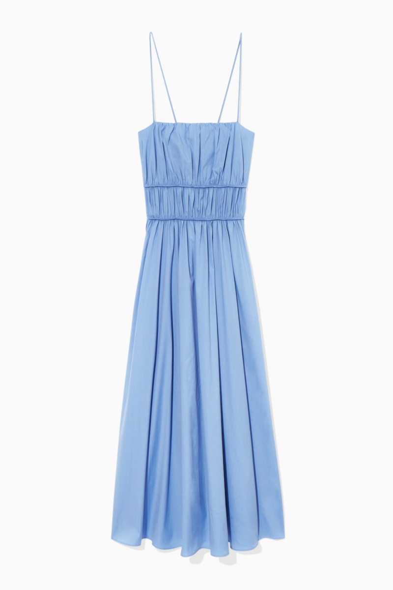 Dámské Šaty COS Gathered Bustier Midi Světle Blankyt | BIVC-57498