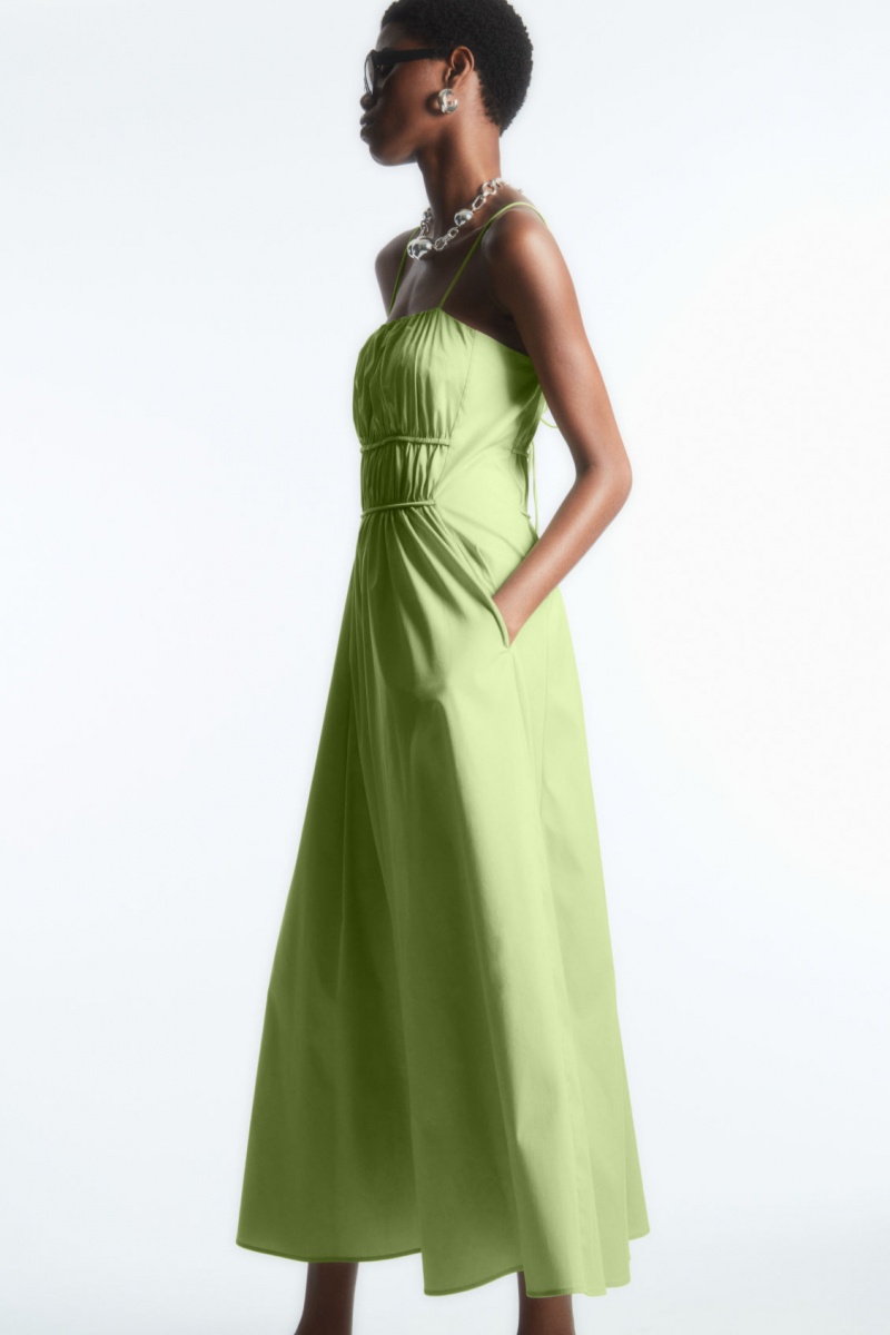 Dámské Šaty COS Gathered Bustier Midi Světle Zelene | XMGE-50369
