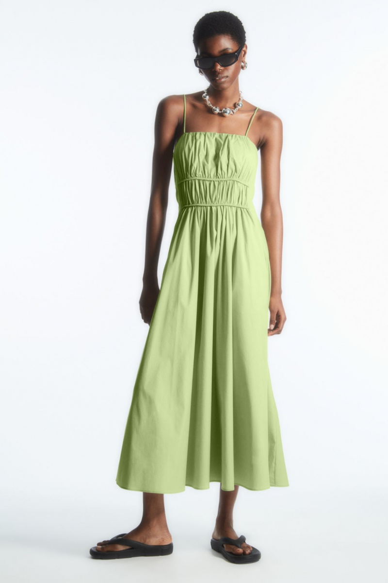 Dámské Šaty COS Gathered Bustier Midi Světle Zelene | XMGE-50369