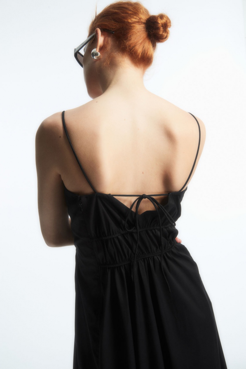 Dámské Šaty COS Gathered Bustier Midi Černé | LOWU-92716