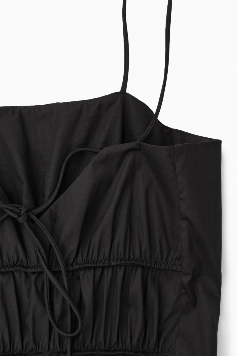 Dámské Šaty COS Gathered Bustier Midi Černé | LOWU-92716