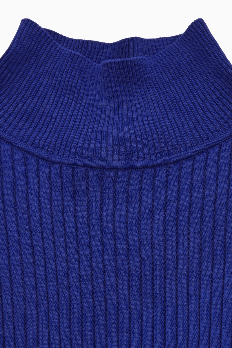 Dámské Šaty COS High-Neck Žebrovaný Silk Světle Blankyt | CGTH-07143