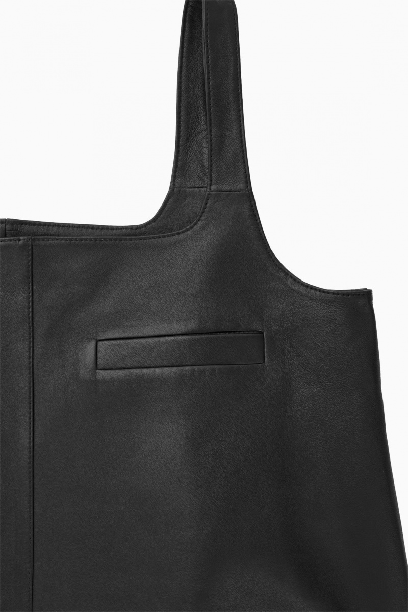 Dámské Šaty COS Læder Mini Pinafore Černé | RAPG-42136