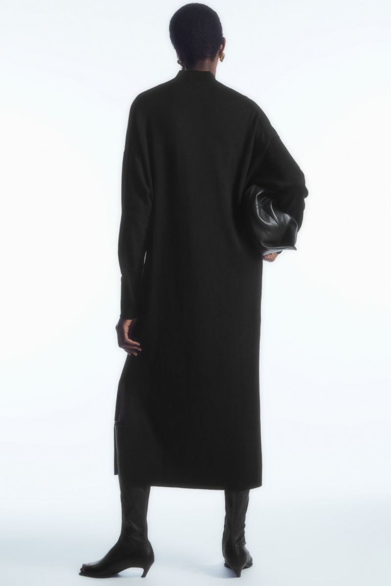 Dámské Šaty COS Lehké Merino-Vlna Turtleneck Černé | KXEB-35478