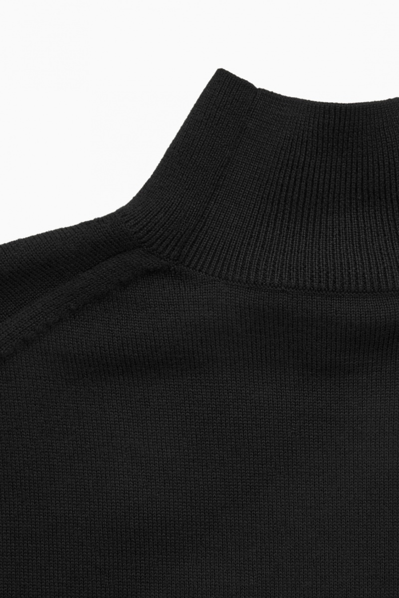 Dámské Šaty COS Lehké Merino-Vlna Turtleneck Černé | KXEB-35478