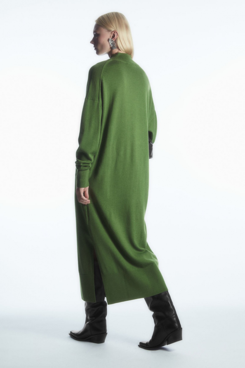 Dámské Šaty COS Lehké Merino-Vlna Turtleneck Zelene | CXZQ-96072