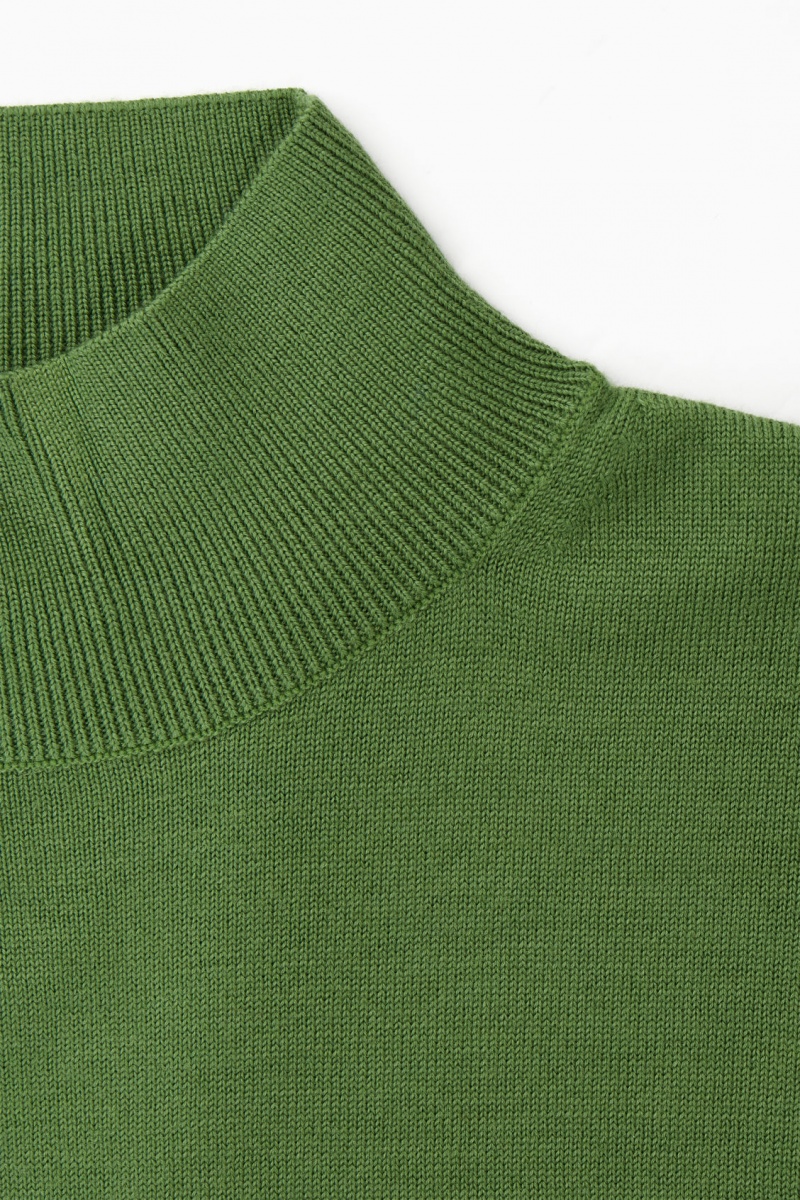 Dámské Šaty COS Lehké Merino-Vlna Turtleneck Zelene | CXZQ-96072