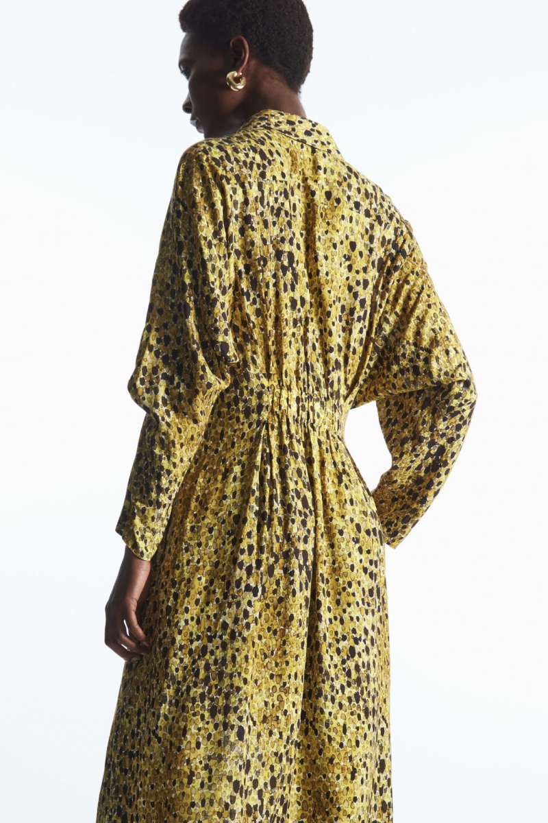 Dámské Šaty COS Leopard-Print Midi Žluté Leopard | CMED-94780