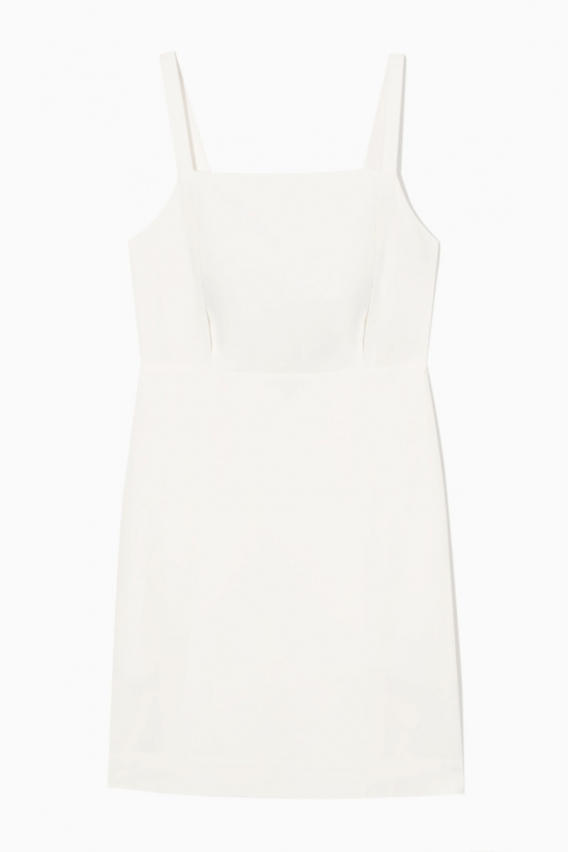 Dámské Šaty COS Open-Back Mini Pinafore Bílé | TDYV-23847