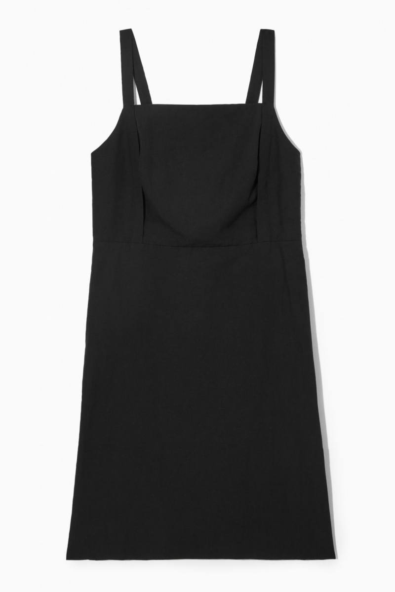 Dámské Šaty COS Open-Back Mini Pinafore Černé | DOPM-46930