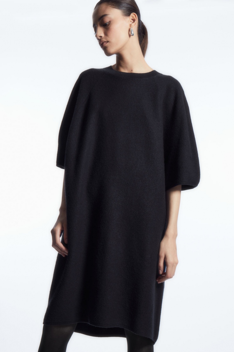 Dámské Šaty COS Oversized-Fit Vlna T-Shirt Tmavě Blankyt | IBSP-01246