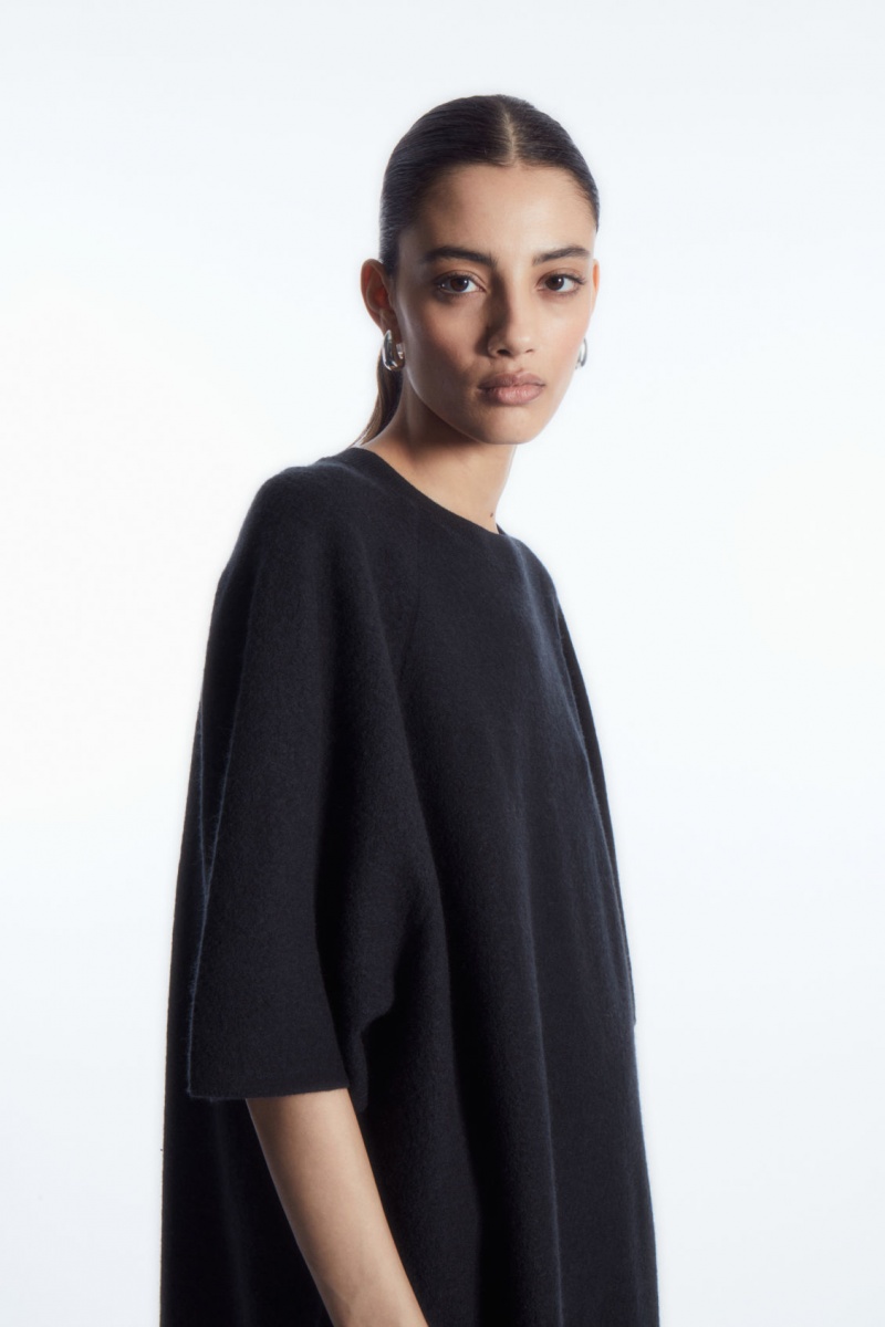 Dámské Šaty COS Oversized-Fit Vlna T-Shirt Tmavě Blankyt | IBSP-01246
