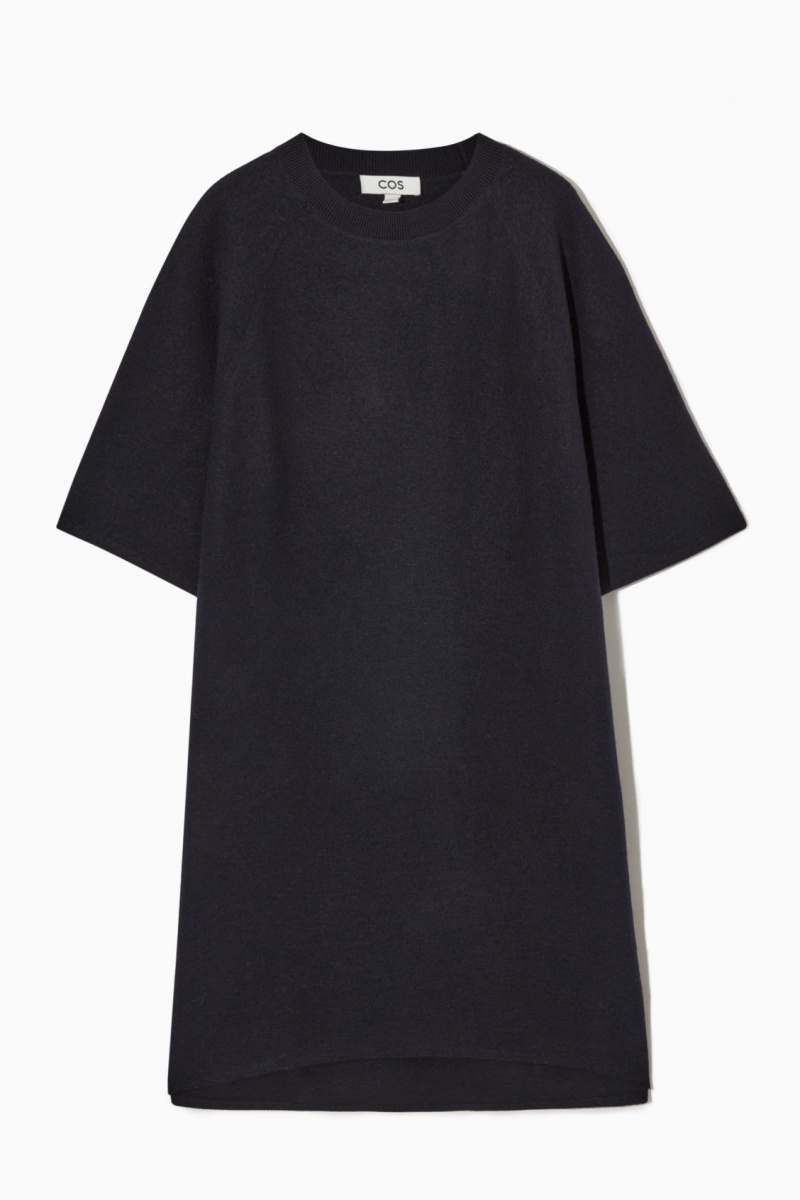 Dámské Šaty COS Oversized-Fit Vlna T-Shirt Tmavě Blankyt | IBSP-01246