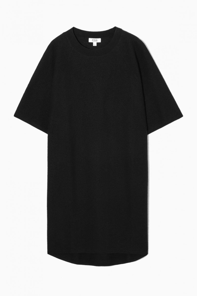 Dámské Šaty COS Oversized-Fit Vlna T-Shirt Černé | MOAE-49720