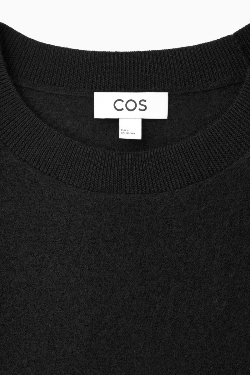 Dámské Šaty COS Oversized-Fit Vlna T-Shirt Černé | MOAE-49720