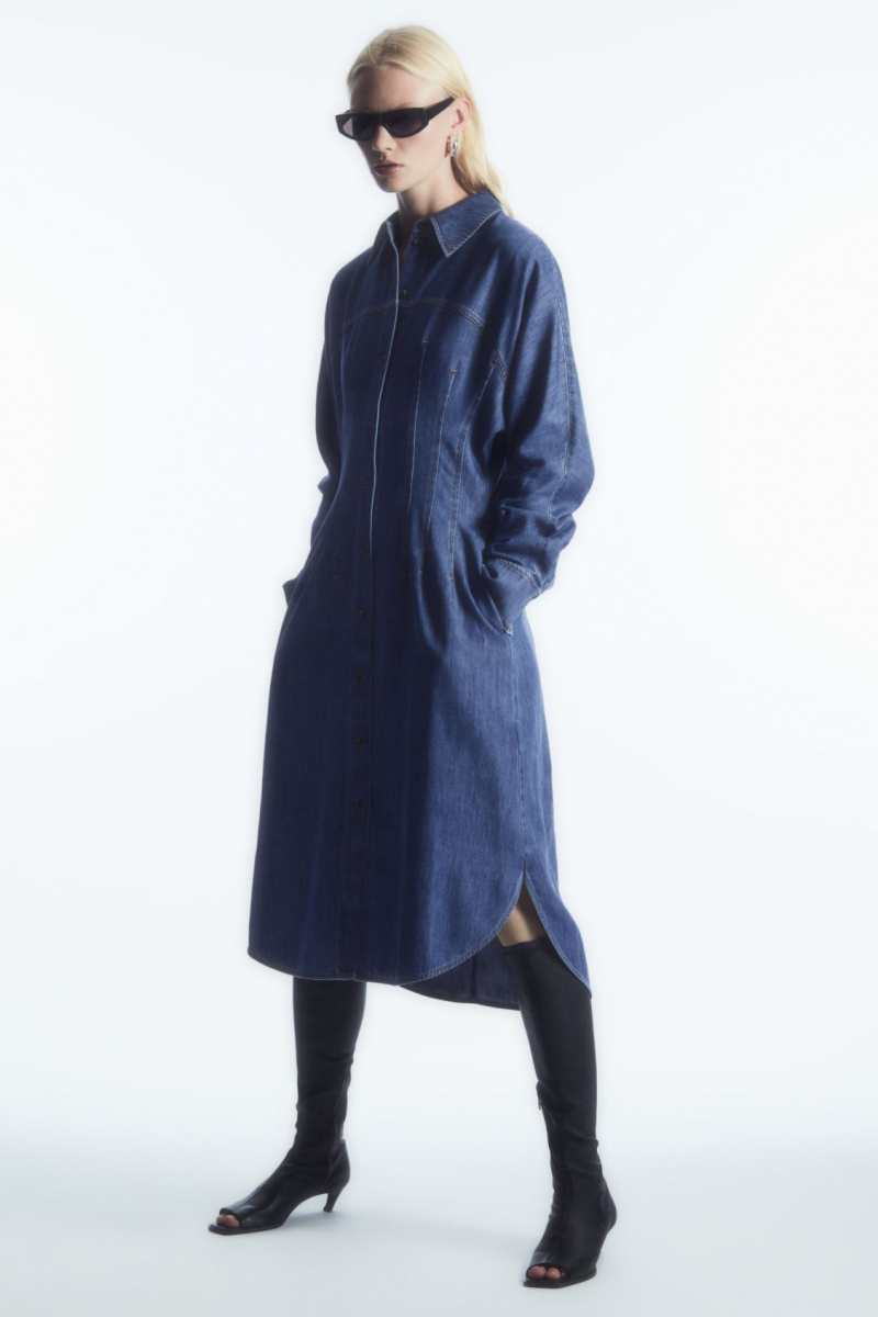 Dámské Šaty COS Oversized Waisted Denim Blankyt | ZQHR-41285